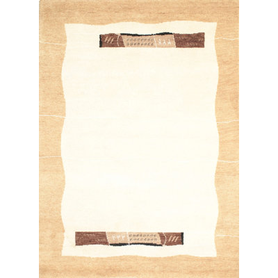 Tapis contemporain brun / crème