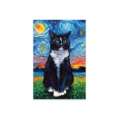 " Tuxedo Cat Night " by Aja Trier