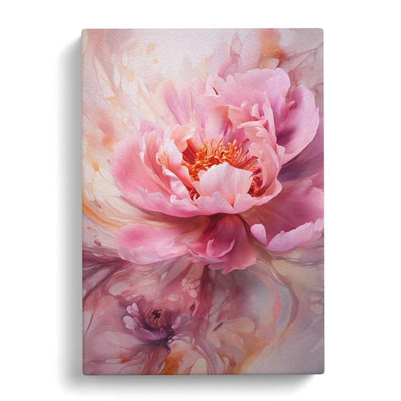 Peony Flower Abstract - Wrapped Canvas, 76cm H x 50cm W x 3cm D