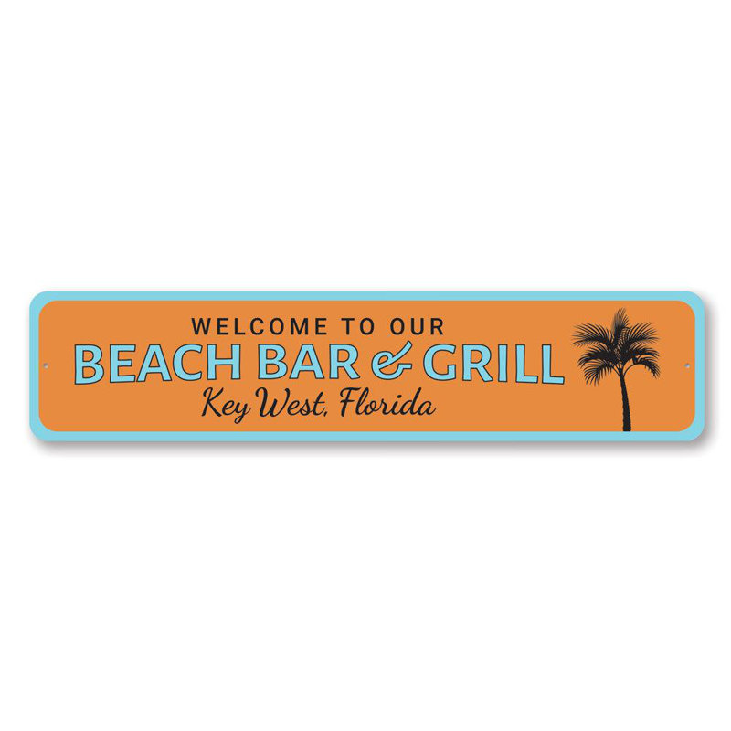 Plaque de plage en aluminium, H 6 po x l 24 po x P 0,06 po