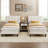 Twin Size Bed Frame, Velvet Upholstered Platform Bed with Vertical Channel Tufted Headboard,  Mattress Foundation with Strong Wood Slat, No Box Spring Needed, Easy Assembly, White-1557283966-1557283952