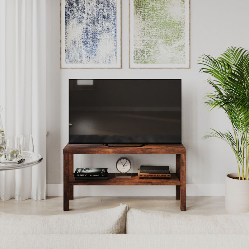 Swayne Unfinished TV Stand for TVs up to 32", Rustic Brown