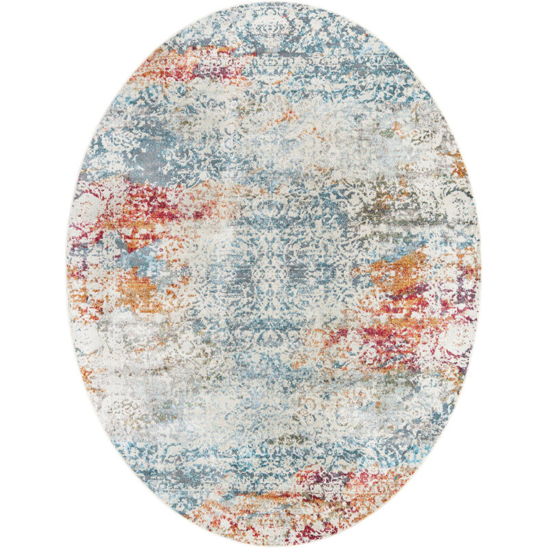 Abstract Indoor Rug, Oval 7'10" x 10'