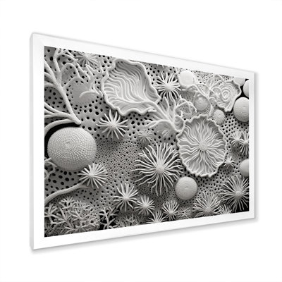Gris abstrait coraux IV sur toile
