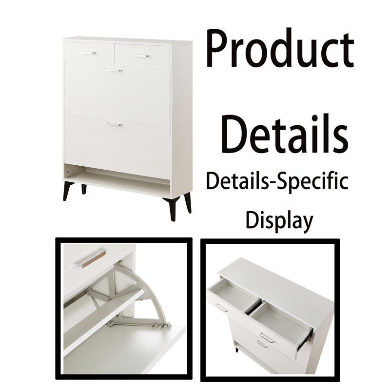 Armoire de rangement pour huit paires de chaussures, Blanc