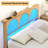 Full Size Bed Frame With Rattan Headboard, Boho Cane Platform Full Bed Frame With LED Lights-844228614
