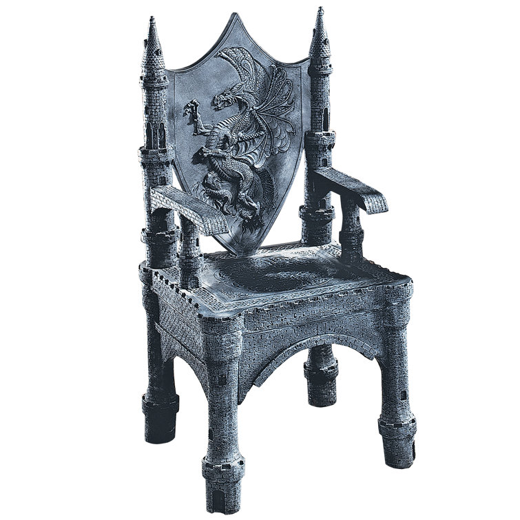  Design Toscano The Fitzjames Throne Leather Arm Chair