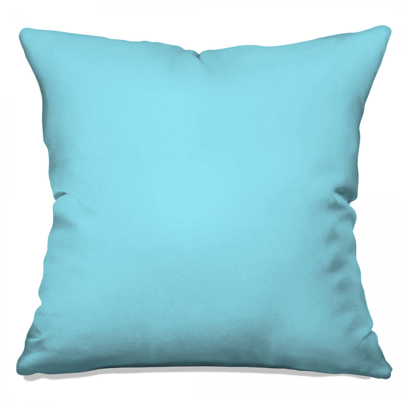 Coussin uni bleu clair, 14 X 14 pouces