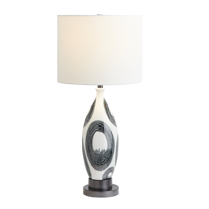 29.5" Metal Table Lamp With White Shade