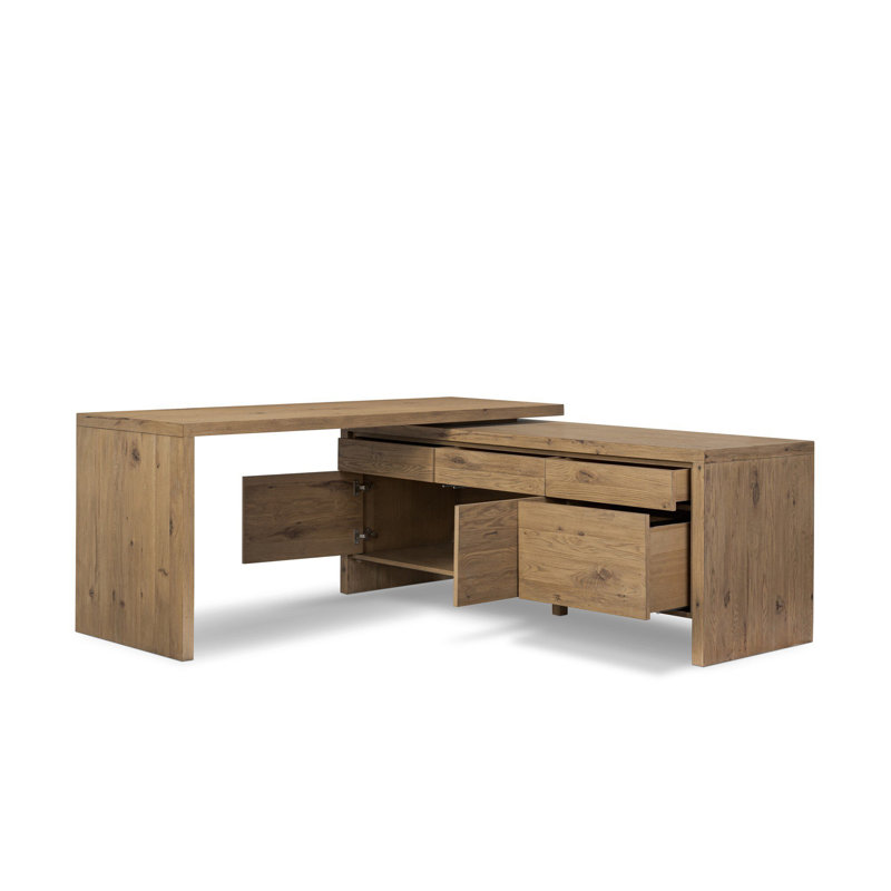 Noah Rotating Desk-Aged Smoked Oak, Aged Smoked Oak
