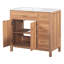 Armoire de meuble-lavabo moderne en bois 36 po, portes et tiroirs à fermeture douce, lavabo en céramique, tablette réglable pour petits espaces contemporains en bois, salles de bain