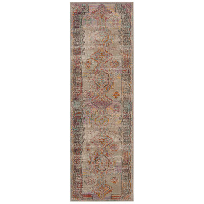 Tapis gris pâle / mauve de style Sud-Ouest Aliesha-May