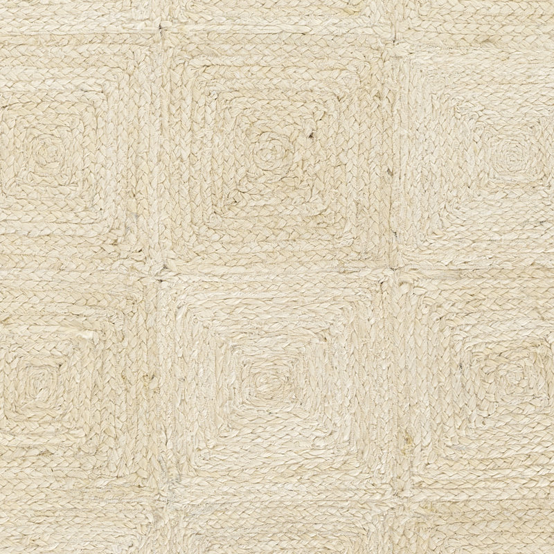 Mykonos Hand Woven Jute Geometric Ivory Area Rug 7'10" X 9'10", Rectangle 7'10" x 9'10"