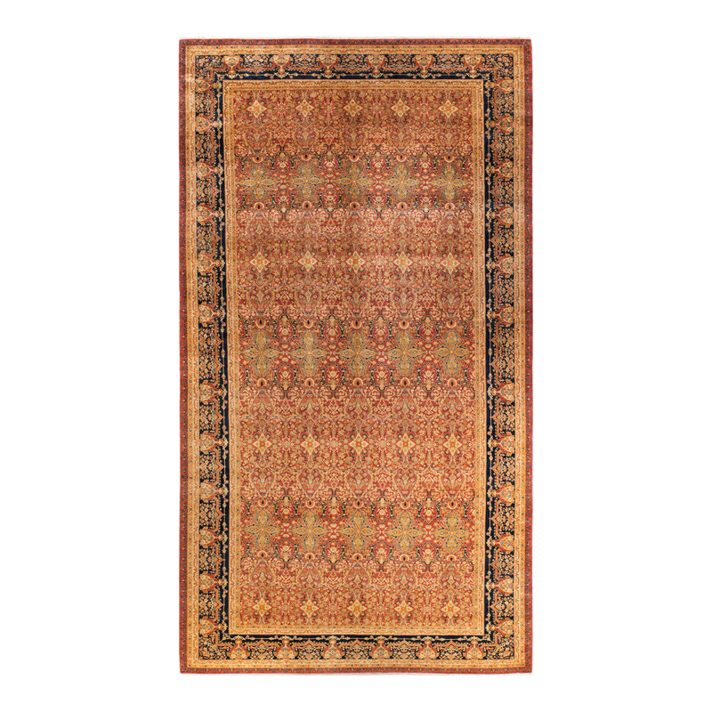 Tapis unique rouille noué à la main de 9 pi 2 po x 17 pi 4 po Keenan