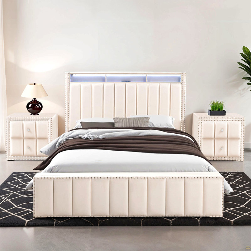 Tête de lit cloutée 1pc, Grand lit