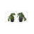 Artificial Plant, 8" Tall, Alocasia, Indoor, Faux, Fake, Table, Greenery, Potted, Set Of 2, Decorative, Green Leaves, Cement Pots-797621398