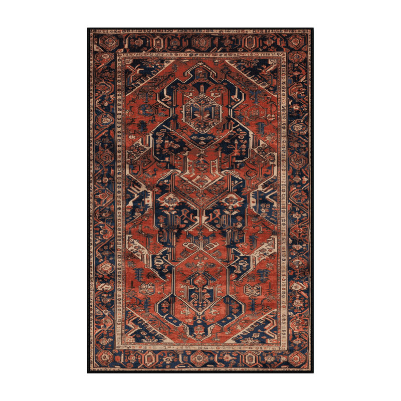 Machine Washable Persian Brown Area Rug, Rectangle 2' x 3'