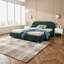 Élégante structure de lit tapissier pour grand lit - Style minimaliste moderne avec grande tête de lit courbée, vert-2019388561