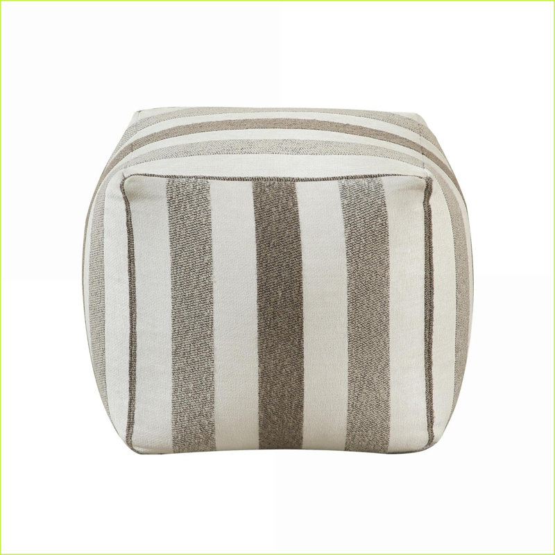 Ottoman, Modern Square Jacquard Fabric Bean Bag Chair Pouf with Non-Slip Bottom, 16”x16”x16” | Multicolor | Textile