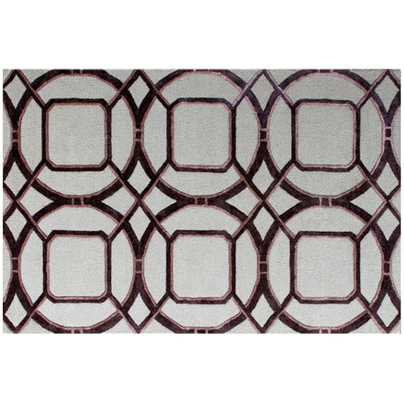 Tapis géométrique abstrait touffeté à la main 5 pi x 8 pi