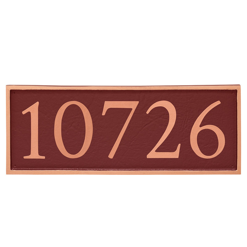 Plaque d'adresse murale 1 ligne Serif, Cuivre, Rouge