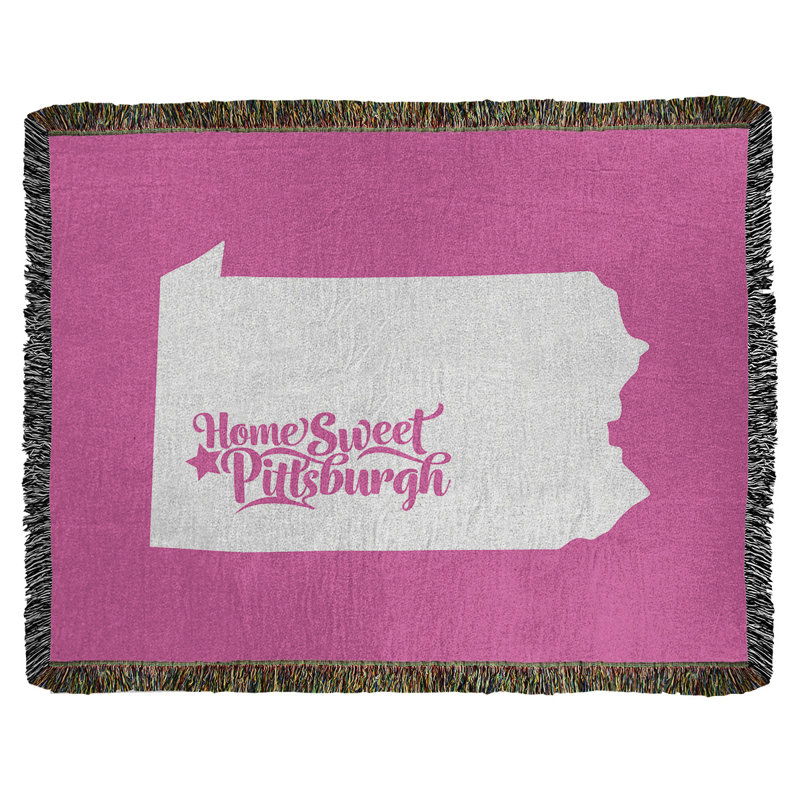 Jeté en coton tissé pittsburgh pennsylvanie, Rose, l 60 po x L 80 po