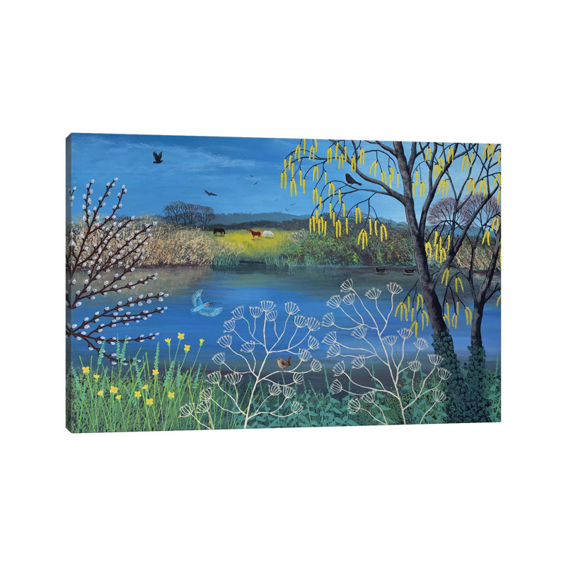 Kingfisher Blue by Jo Grundy - Painting on Canvas, Wrapped Canvas, 101.6 cm H x 66.04 cm W x 1.91 cm D