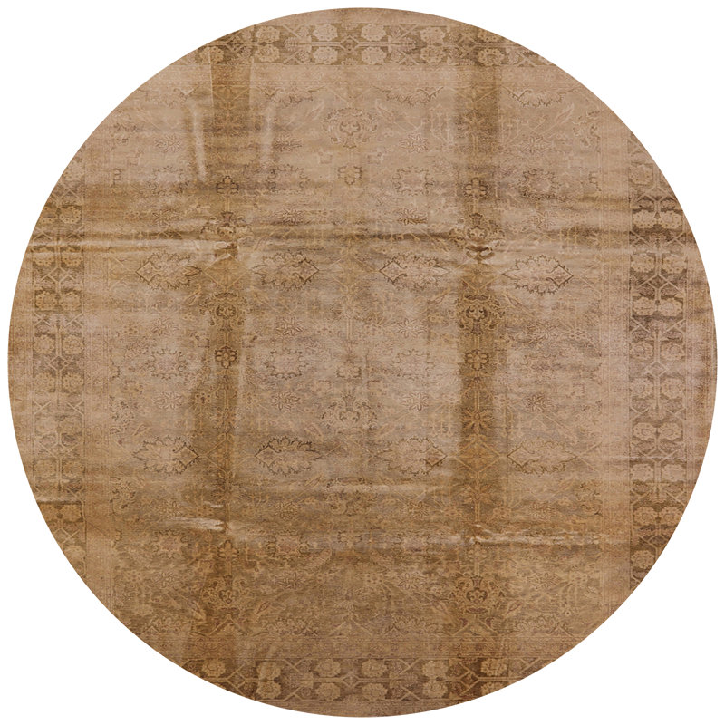 Tapis oriental beige, Rond 4 pi