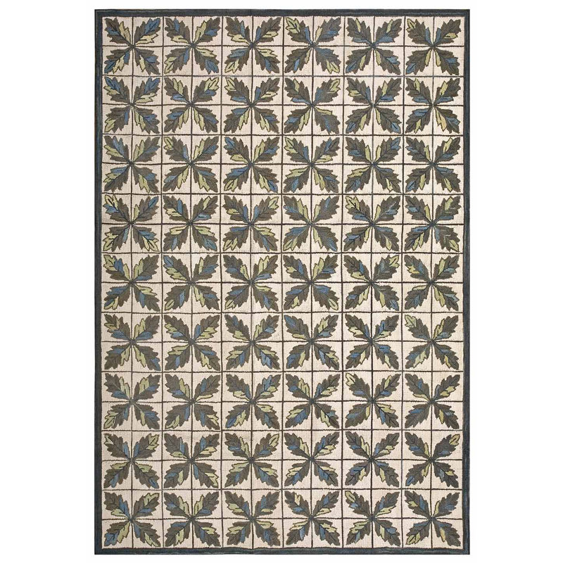 Flatweave Wool Floral Indoor Rug