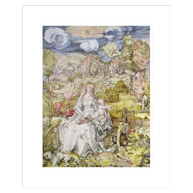 «Madonna and Child» par Albrecht Dürer, impression giclée encadrée, H 21,55 po x l 17,75 po