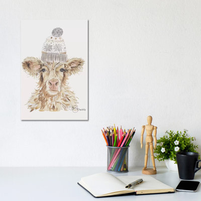 Cozy Cow by Hollihocks Art - Wrapped Canvas Print