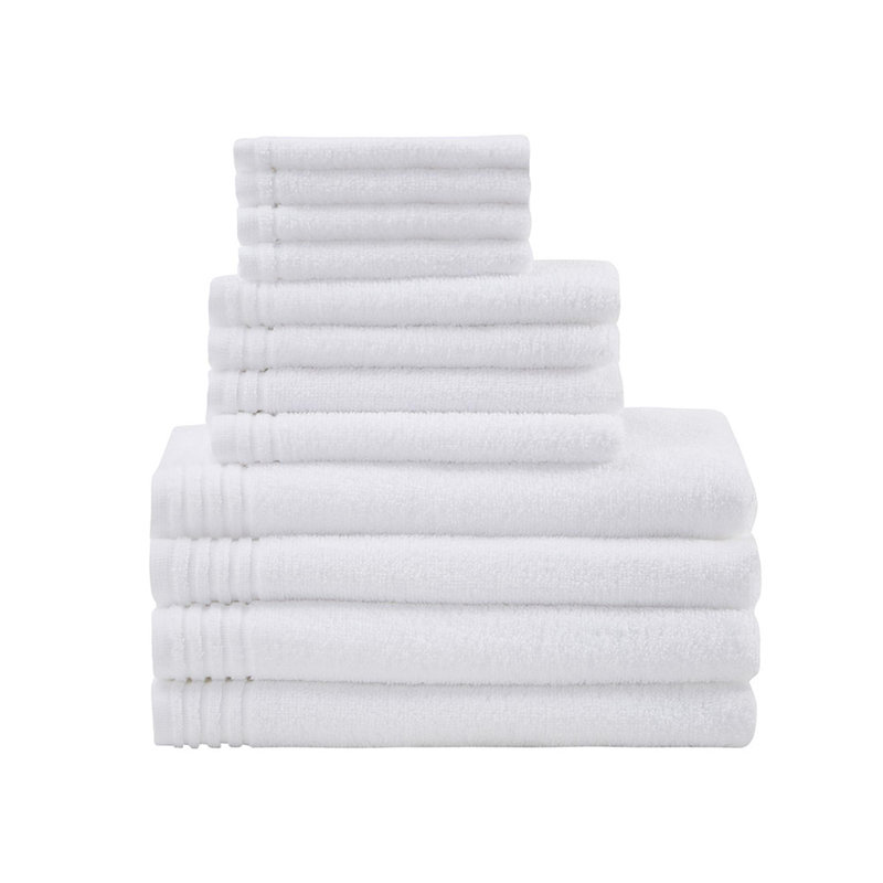 Serviettes 100% coton à séchage rapide et respirantes (ensemble de 12), Blanc