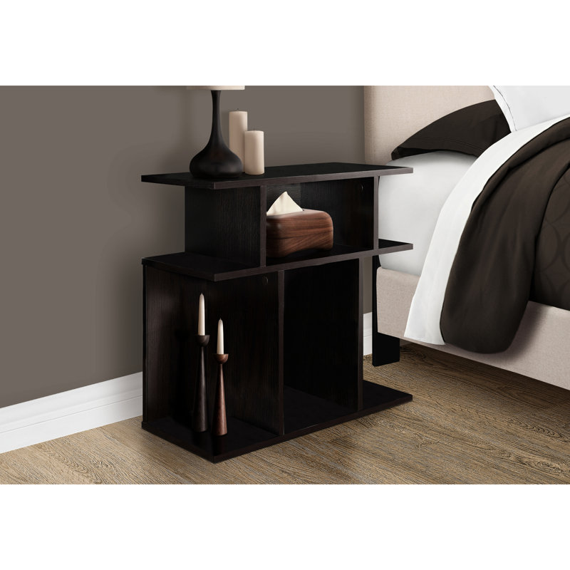 Table de chevet contemporaine pour chambre à coucher avec 6 tablettes ouvertes - table d'appoint 6 tons Ton