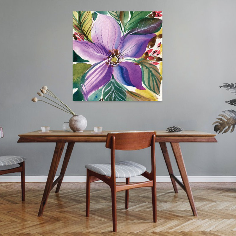 Art floral contemporain abstrait floral, H 32 po x l 32 po