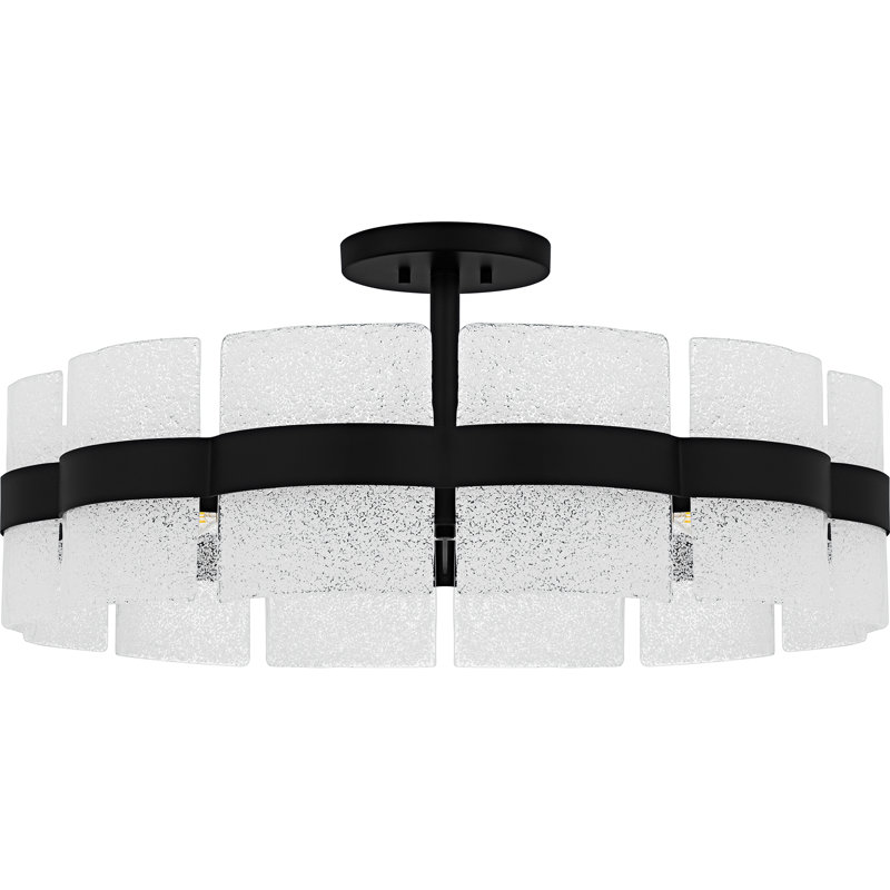 Plafonnier semi-encastré 6 lumières Cloer, Noir mat