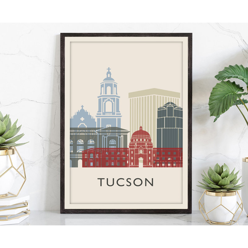Illustration de Tucson, villes américaines, affiche non encadrée, affiche de l'Arizona State, H 36 po x l 24 po x P 0,35 po