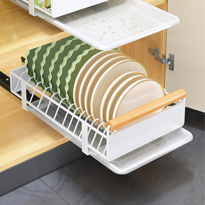 Telescopic Drawer, Metal Slide Out Organizer for Cupboard Cabinet in 