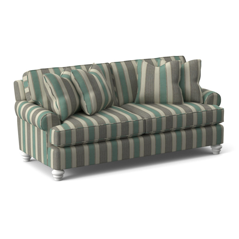 Lowell Upholstered 86'' Sleeper Sofa, Frost White Finish, Elite Ivory; 0321-91, Gel Memory Foam Mattress
