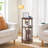 Small Round Side Table with Charging Station, 3-Tier Round Bamboo End Table-114314034