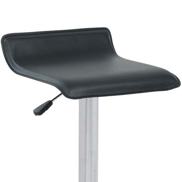 Baver Swivel Upholstered Adjustable Height Bar Stool, Black