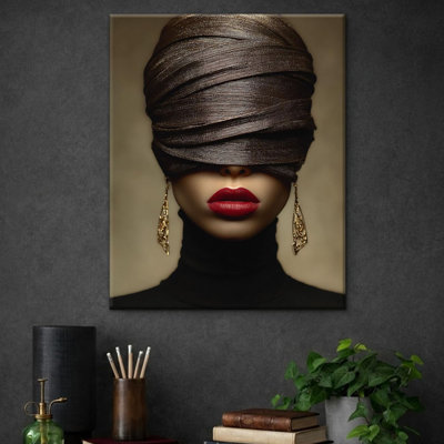 «Trendy Fashion Woman», reproduction d'art sur toile - femme de luxe urbaine, affiche sur toile - décoration murale moderne pour la maison, salon, chambre à coucher, encadré