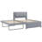 Twin Size Upholstered Platform Bed with Trundle, Trundle Can Be Flat or Raised, Space-Saving Design, Gray-649852984