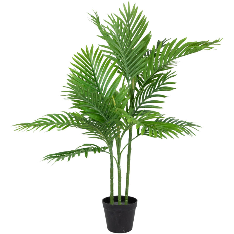 40" Potted Two Tone Green Artificial Tropical Mini Palm Tree