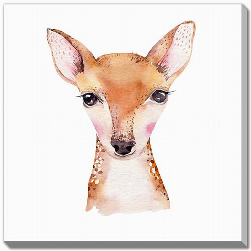 Art mural sur toile de cerf, H 38 po x l 38 po