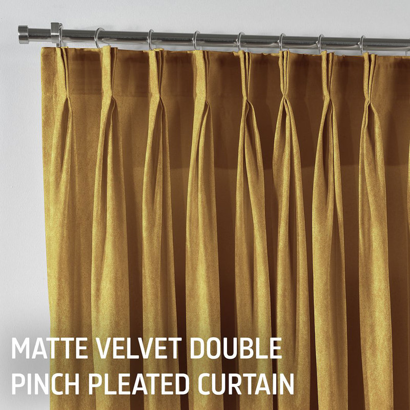 Room Darkening Single Curtain Panel, Gold, 130cm Width x 245cm Drop
