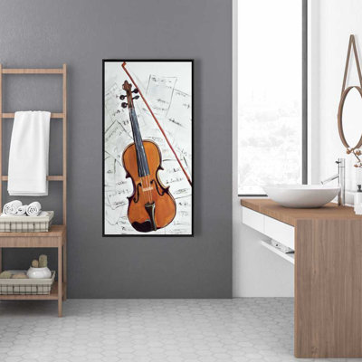 Lark Manor™ Violin on Music Sheet - Framed Canvas for Home Decor