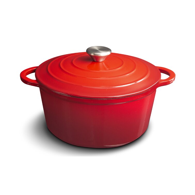 Bruntmor Pre-seasoned 6.5 Qt Enameled Cast Iron Round Dutch Oven