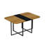 Ensemble de table de salle à manger 7 pièces rectangulaire, plateau de table fixe en grain de bois bicolore et triamine noire avec 6 chaises en velours beige, ensemble de table de cuisine moderne pour 6 personnes, idéal pour les petits espaces, apparte-415017758-415017761