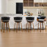 Modern Upholstered Swivel 26'' Counter Stools, Wood Kitchen Island Stools With Footrest