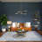 6-Light Gold Modern Chandelier 4 Height Adjustable Rods for Indoor Dry